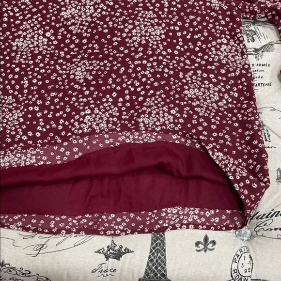 Lush Burgundy Floral Blouse - Picture 8 of 12